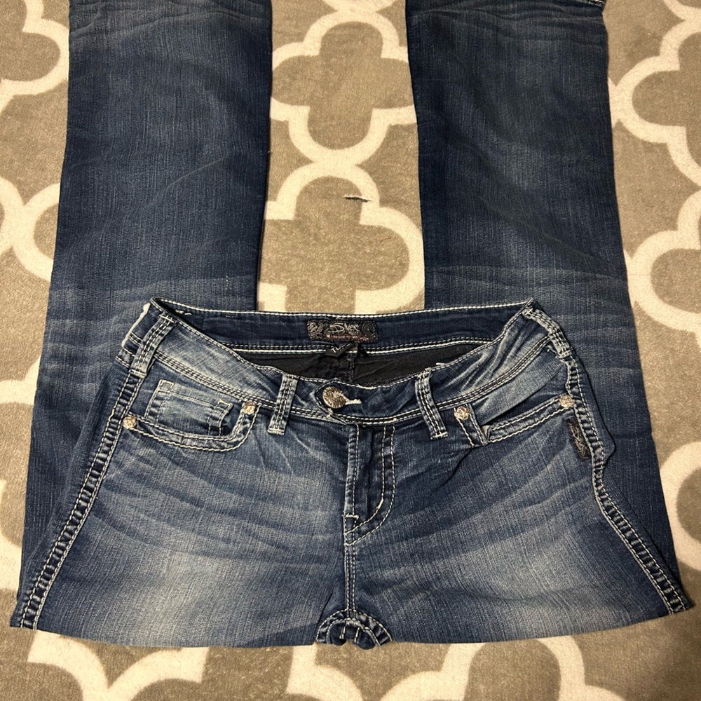 Silver low boot jeans
